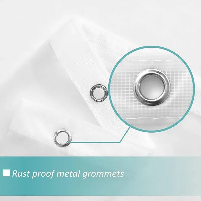 Mrs Awesome Shower Curtain Liner with Magnets, 72x72 Frosted PEVA Plastic Shower Curtain for Bathroom, Lightweight & Waterproof, 72 x 72, Frost - ModernBath