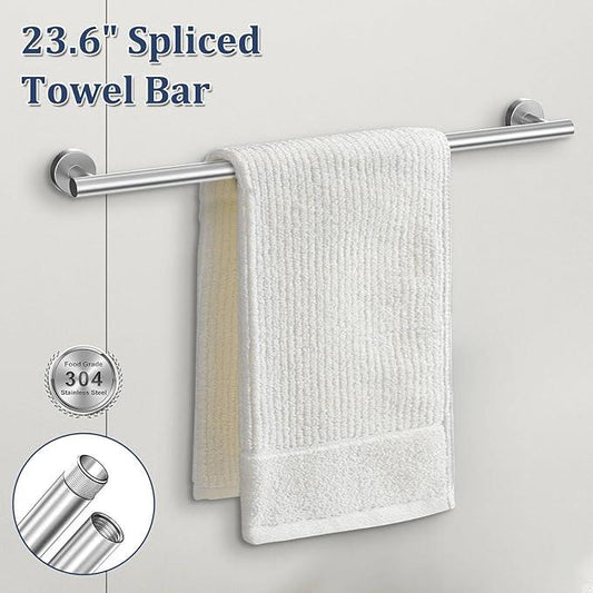5 Pieces Bathroom Hardware Set Brushed Nickel Towel Bar Set Round Towel Holder Set Upgraded Paper Towel Holder with Shelf Stainless Steel Wall Mounted,23.6 Inch - ModernBath