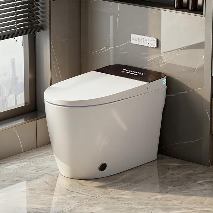 TOTTE Luxury Smart Toilet with Bidet, Hands-Free with Auto Open/Close Lid & Self-Cleaning Bowl | Adaptive Warm Water Wash & Heated Seat, Built-in Aroma, One-Piece Elongated Design - ModernBath