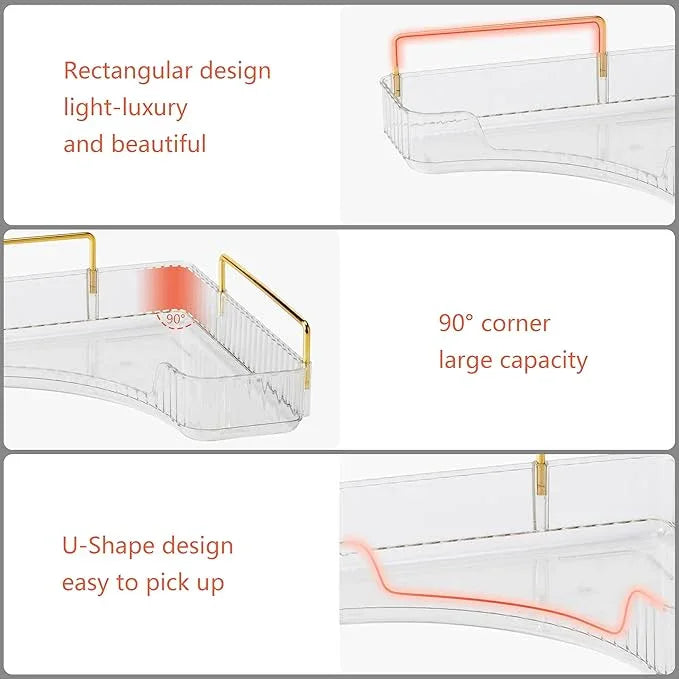 Weidace Corner Bathroom Counter Organizer Bathroom Countertop Shelf Makeup Organizer for Vanity Perfume Tray for Corner Storage (3 Tiers, White) - ModernBath