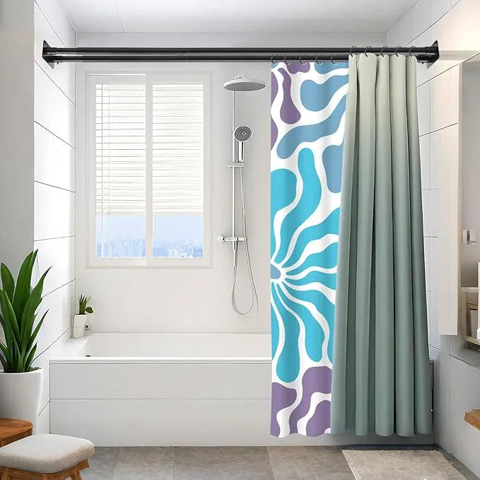 Creatyi 28 to 75 Inches Double Shower Curtain Rod Adjustable Double Shower Curtain Rods for Bathroom (28 to 75'', Black) - ModernBath