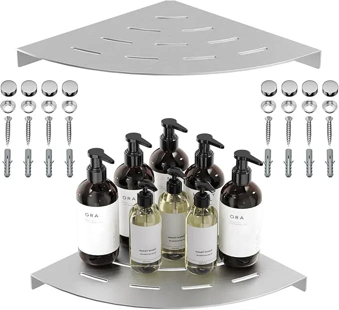 Corner Shower Shelves Load Capacity 40 Lbs 304 Stainless Steel Shelf for Shower Will Not Rust 8in Shower Corner Shelf Brushed Nickel Drilling Installation - ModernBath