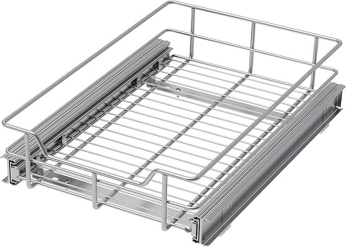 Pull Out Cabinet Organizer 14" W X 17" D, Slide Out Drawers For Kitchen Organizers and Storage, Pull Out Drawers For Cabinets Capacity Heavy Duty Caddy, Cabinet Shelves Chrome-Plated, Bathroom Pantry - ModernBath