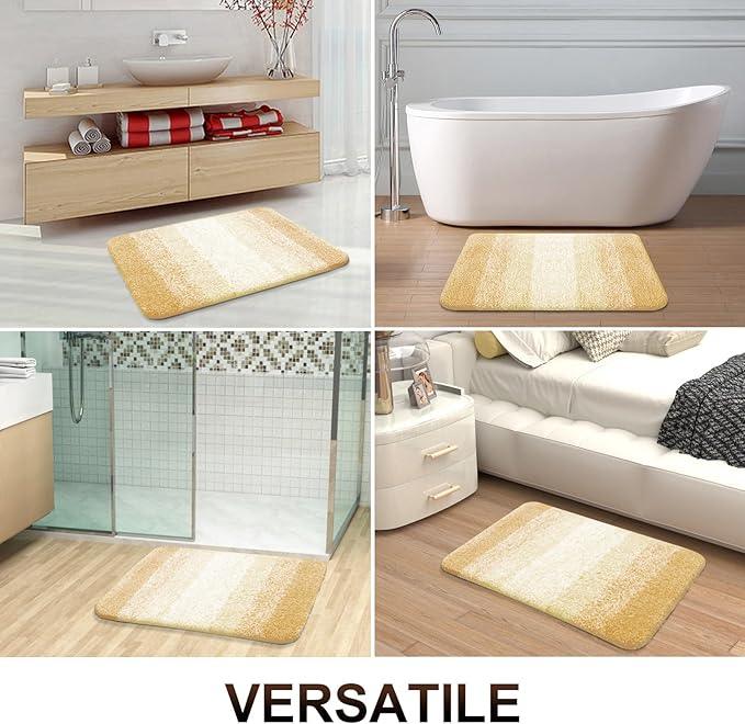 OLANLY Bathroom Rugs Mat 30x20, Extra Soft Absorbent Microfiber Bath Rugs, Rubber Backing, Quick Dry, Washable Bath Mats for Bathroom Floor, Tub and Shower, Home Decor Accessories, Light Yellow - ModernBath
