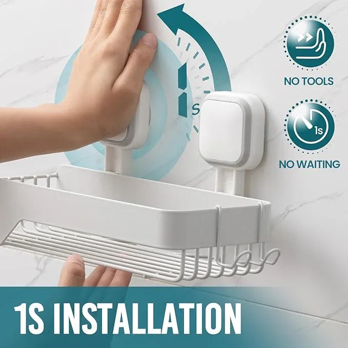 TAILI Shower Caddy Suction Cup 2 Pack,Stainless Steel Rustproof Shower Shelves,No Drilling Wall Mounted Basket,Large Capacity,Removable Suction Cup Bathroom Organizers & Home Decor, White - ModernBath