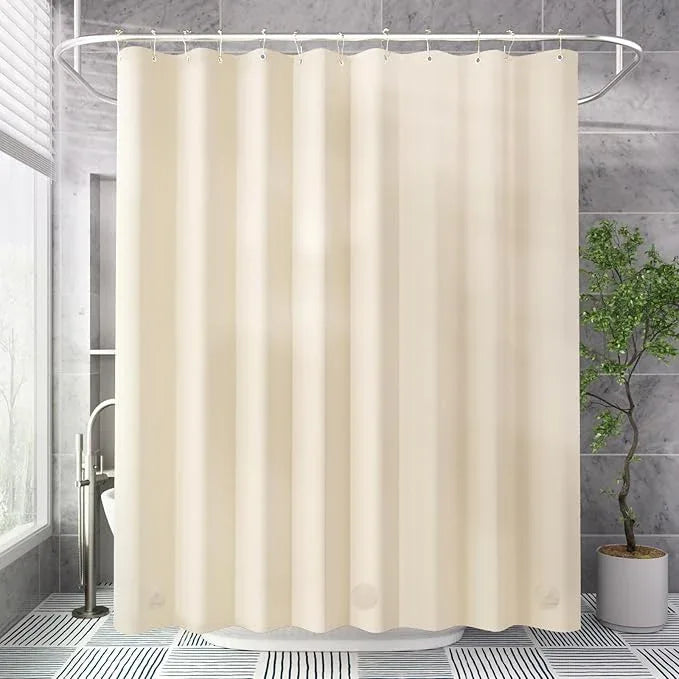 AmazerBath Shower Curtain Liner, 72x72 Beige Shower Curtain Liners, Lightweight Plastic Shower Liner, Cute PEVA Waterproof Cream Shower Curtains for Bathroom with 3 Magnets and 12 Grommets - ModernBath
