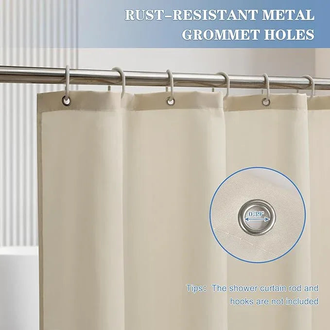 Nasitos Fabric Shower Curtain Liners 4 Pack - W72 x H72 - Washable & Water Resistant Cloth Shower Liner for Bathroom, Soft Hotel Quality, Standard Size (Beige, Include 8 Separate Magnets) - ModernBath