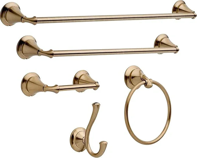 Delta Linden (1-Pack) Hand Towel Holder Champagne Bronze Towel Racks for Bathroom Wall Round Towel Ring Holder for Bath Towel Hanger for Kitchen, Bathroom Accessories 79446-CZ - ModernBath