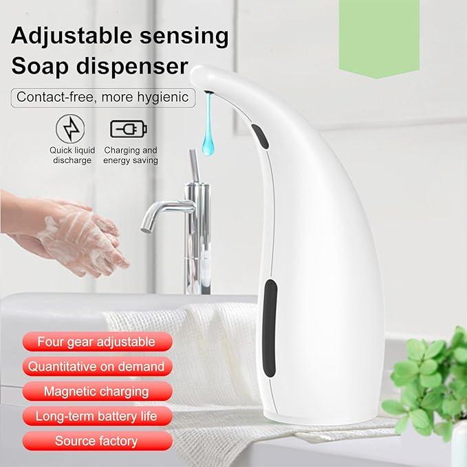 Automatic Soap Dispenser Touchless Modern Minimalist Magnetic Charging Infrared Inductio Kitchen and Bathroom Soap Pump 10oz/300ml White (White) - ModernBath