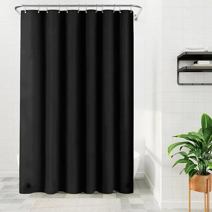 Barossa Design Extra Long Black Shower Curtain Liner with 3 Magnets - 72" x 84" XL, Waterproof PEVA Lightweight Shower Liner for Bathroom, PVC Free, Metal Grommets - Black, 72x84 - ModernBath