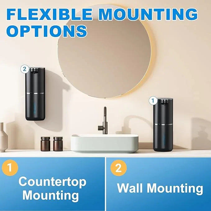 Fantictas Automatic Soap Dispenser Touchless Automatic Liquid Soap Dispenser 4 Adjustable 1200mAh Soap Dispensing Levels Wall Mount for Kitchen and Bathroom - ModernBath