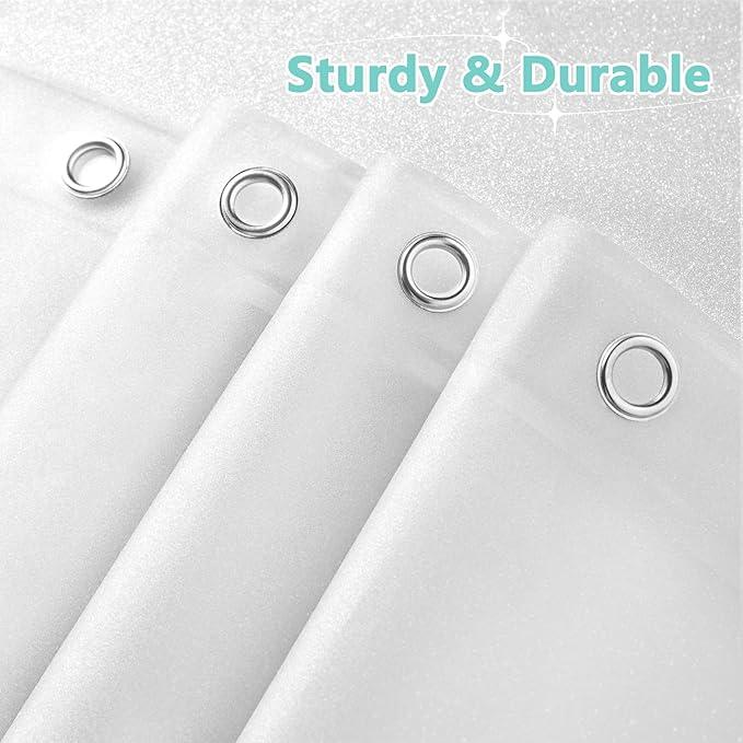 Seenus Dreamy Pink Glitter PEVA Shower Curtain Extra Long 78 Length, Waterproof Plastic Sparkle Shower Curtain Liner with 3 Large Magnets, 72x78 Inch Shimmery Rose Pink Bathroom Shower Curtain - ModernBath