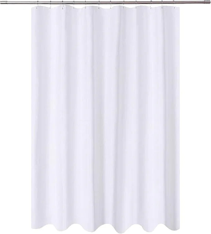N&Y HOME Fabric Shower Curtain Liner Extra Long 72 x 84 Inches with 2 Bottom Magnets, Hotel Quality, Washable, White Spa Bathroom Curtains with Grommets, 72x84 - ModernBath