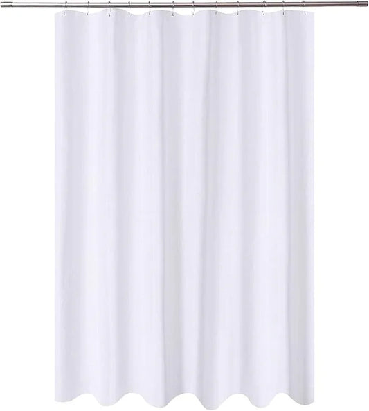 N&Y HOME Fabric Shower Curtain Liner Extra Long 72 x 84 Inches with 2 Bottom Magnets, Hotel Quality, Washable, White Spa Bathroom Curtains with Grommets, 72x84 - ModernBath