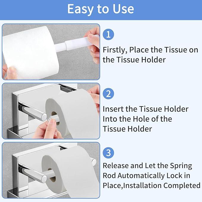 4 Pcs Toilet Paper Holder Spring Loaded,Plastic Toilet Tissue Roll Holder Insert, Tissue Holder for Bathroom,White Toilet Paper Holder Replacement Rod for Toilet or Bathroom Fixture - ModernBath