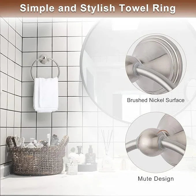 FILTA Brushed Nickel Bathroom Hardware Set - 4 Piece Towel Holder Set with 18 or 24 Inch Towel Bar - ModernBath