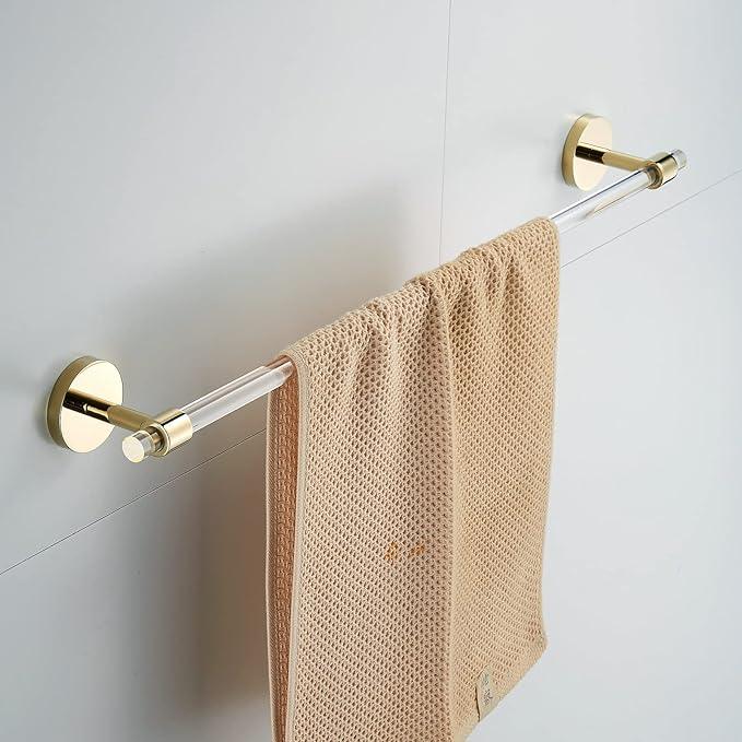 Acrylic Gold Towel Bar Towel Rack 16 inch for Bathroom,Wall Mounted Towel Holder Towel Hanger Modern SHUNLI - ModernBath