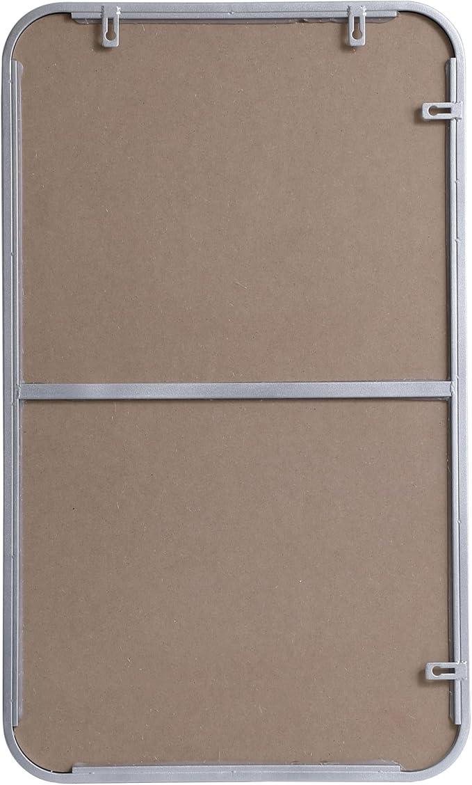 ARS Concepts Aura, Soft Corner Metal Rectangular Mirror 18X30 Inch in, Modern, Silver - ModernBath