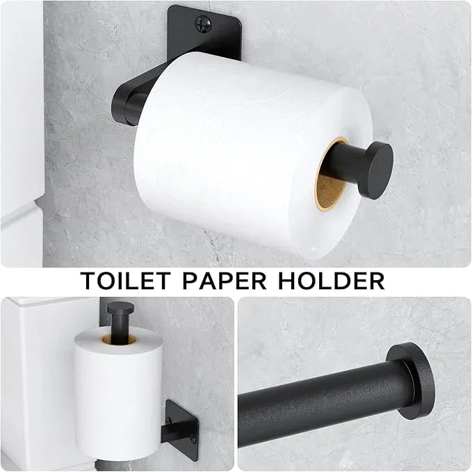 20 Pieces Bathroom Hardware Set, Black Bathroom Accessories Set, 24 inch Towel Bar, Towel Racks for Bathroom, Robe Towel Hooks, Toilet Paper Holder Wall Mounted - ModernBath