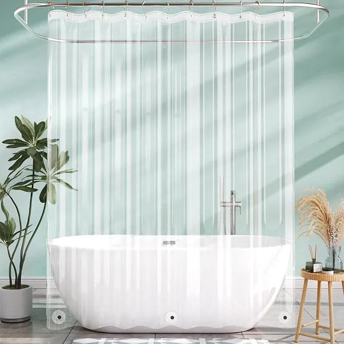AmazerBath 70x72 Inch Shower Curtain Liner, RV Clear Shower Curtain Liner, Waterproof Plastic Shower Liner, Lightweight PEVA Shower Curtain for Bathroom with 3 Magnets and 12 Rustproof Metal Grommets - ModernBath