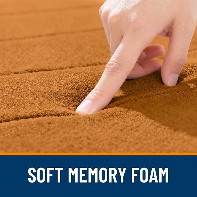 OLANLY Memory Foam Bath Mat 70x46, Super Soft Absorbent Bathroom Rugs, Quick Dry, Machine Washable Shower Floor Rugs, Bathmat Carpet, Bathroom Home Decor Accessories, Ochre - ModernBath