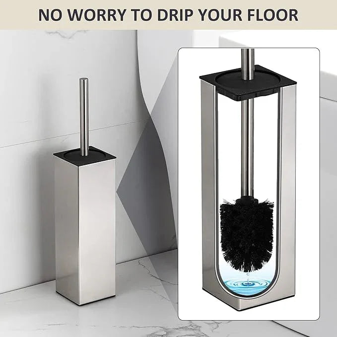 BGL Toilet Brush Holder Freestanding,Brushed Nickel,304 Stainless Steel,SUS304 Toilet Bowl Brush and Holder for Bathroom - Space Saving,Sturdy,Deep Cleaning,Covered Brush - ModernBath