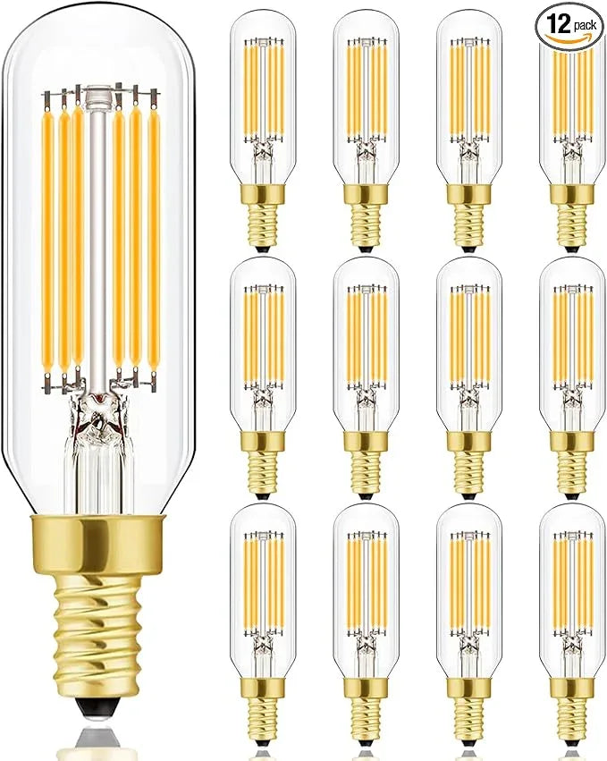 Leools E12 LED Bulb Dimmable 6W Equal 60 watt Light Bulb Soft White 3000K T6 T25 E12 Candelabra Bulb 60w for Chandeliers,Ceiling Fan e12 Light Bulb,Pack of 12. - ModernBath