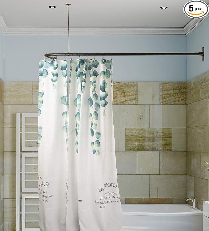 Artiwell L Shaped Shower Curtain Rod, Bathroom Bathtub Corner Shower Curtain Rod with Ceiling Support (MATT BLACK) - ModernBath