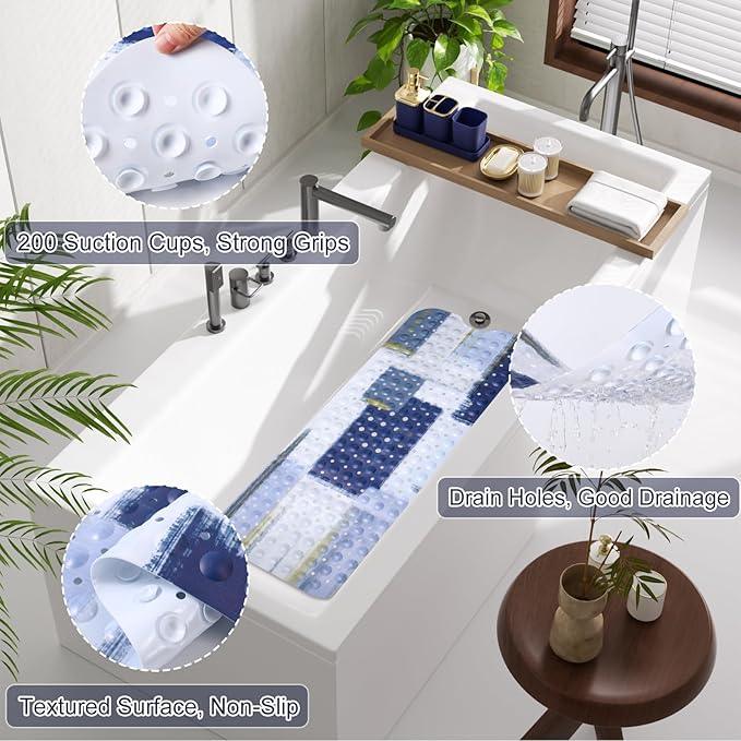 XLHOMO Bathroom Accessories Set - 26PCS Navy Blue Bathroom Set, Bathroom Accessory Set with Shower Curtain and Rugs and Bathtub Mats for Home - ModernBath