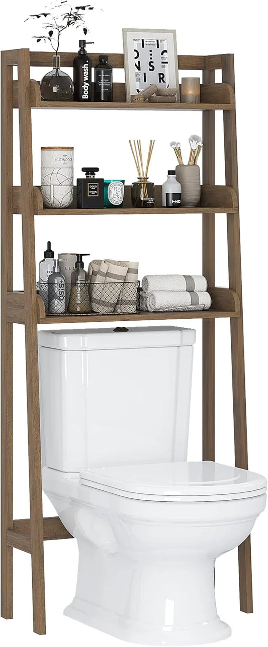 UTEX Over The Toilet Storage Shelf, 3-Tier Over Toilet Bathroom Organizer, Above Toilet Storage Rack (Wood Grain) - ModernBath