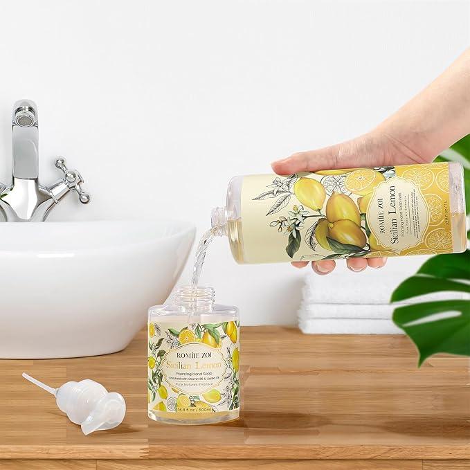 ROMIIE ZOI Foaming Hand Soap Refill, Lemon, Gentle & Moisturizing Formula, 1 L/ 33.8 FL OZ - ModernBath