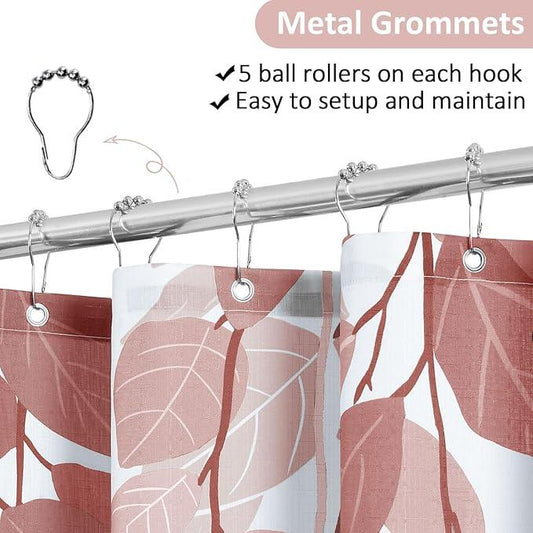 BOODII Canyon Rose Leaf Shower Curtain for Bathroom Botanical Eucalyptus Nature Eucalyptus Shower Curtain Set Floral Leaves Waterproof Bathroom Bath Curtains with Hooks 72x72 - ModernBath