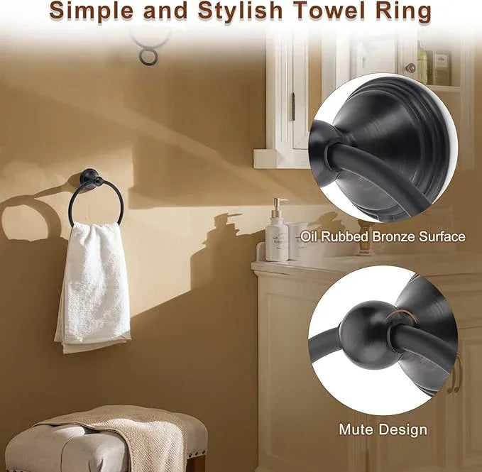 FILTA Bathroom Hardware Set - Oil Rubbed Bronze Towel Rack Set with 4 Pieces Towel Holder and 18 or 24 Inch Towel Bar - ModernBath