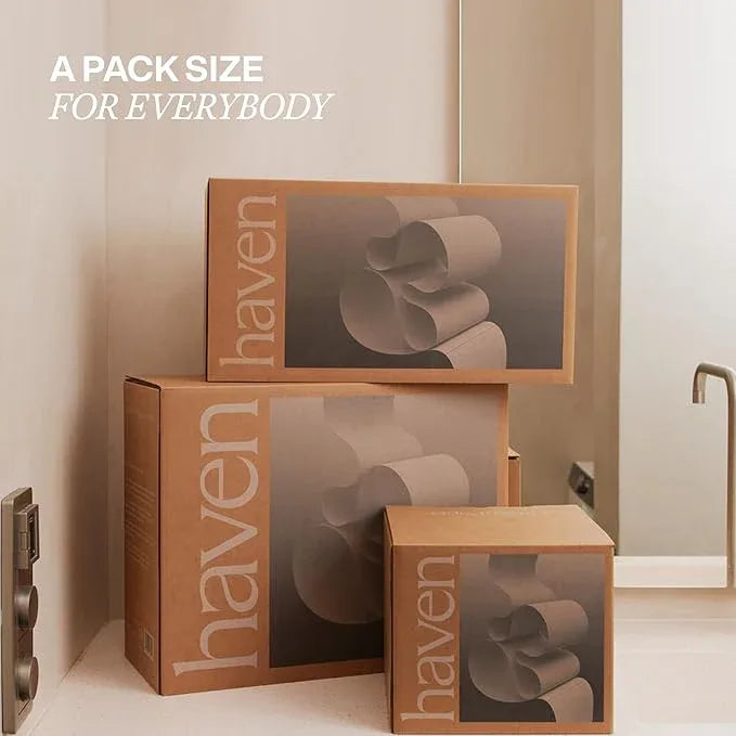 Haven Bamboo Toilet Paper (Pack of 16) Bulk Rolls - 100% Organic Tissue - 3-Ply Septic Safe, Unbleached, Non-Toxic, BPA-Free Plant Paper - Dermatologist Approved, Hypoallergenic - Silky Soft Lint-Free - ModernBath