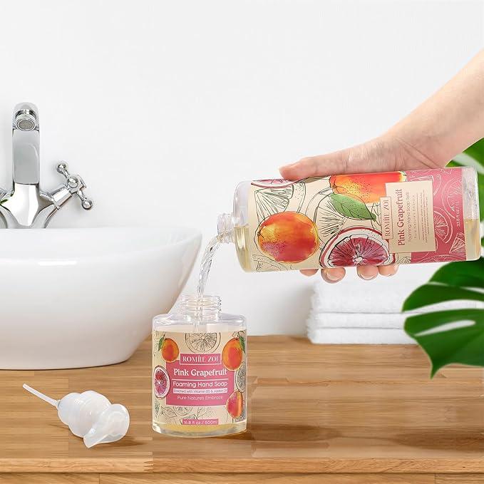 ROMIIE ZOI Foaming Hand Soap Refill, Pink Grapefruit, Gentle & Moisturizing Formula, 1 L/ 33.8 FL OZ - ModernBath