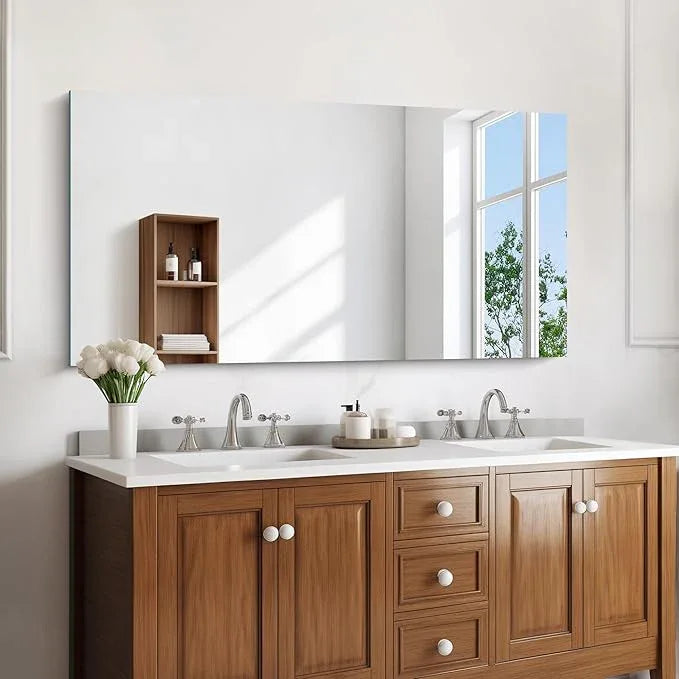 KOCUUY Frameless Mirror, 24x48 Inch Rectangle Bathroom Vanity Mirror for Over Sink, Upgraded Shatterproof Unframed Design for Bedroom, Living Room, Entryway - ModernBath