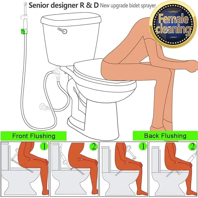 SonTiy Handheld Bidet Sprayer for Toilet, Adjustable Water Pressure Control Cloth Diaper Sprayer with Bidet Hose, Brass Hand Held Bidet Attachment Jet Spray for Toilet with Backflow Preventer, Chrome - ModernBath