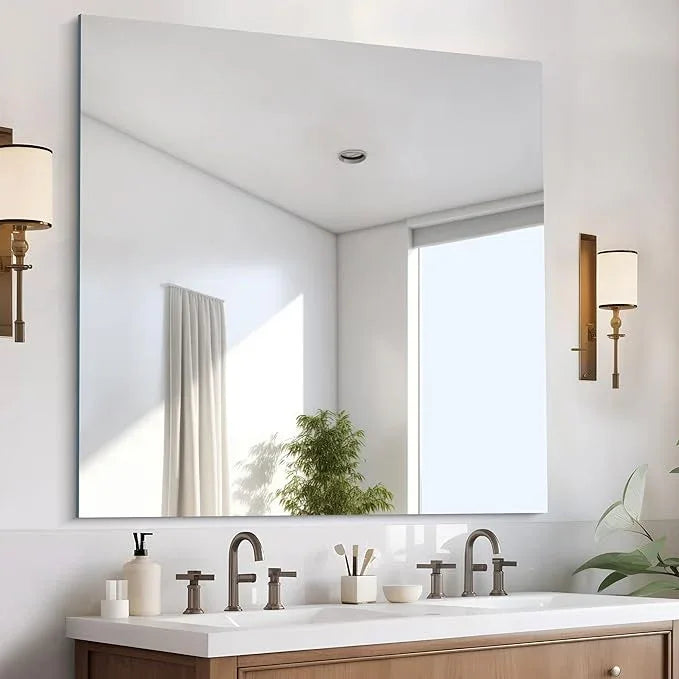 CILIBER Frameless Mirror, 42x42 inch Square Bathroom Mirrors for Wall, Upgraded Shatterproof Vanity Mirror Over Sink with Polished Edge for Bathroom,Bedroom,Living Room and Entryway - ModernBath