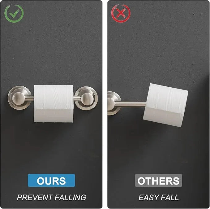 RUMOSE Toilet Paper Holder and Hand Towel Ring Brushed Nickel Wall Mount Bathroom Hardware Accessories 2 PCS Set Flexible Pivoting Toilet Tissue Roll Holder and Towel Hanger, Stainless Steel - ModernBath