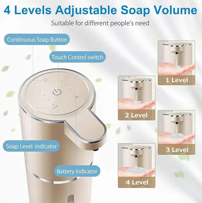 Gotofine Automatic Liquid Soap Dispenser,4-Level Adjustable, Wall Mount,USB Rechargeable,12.8oz/ 380ml,Touchless Hand & Dish Soap Dispenser for Bathroom, Kitchen,Hotel, Restaurant - ModernBath