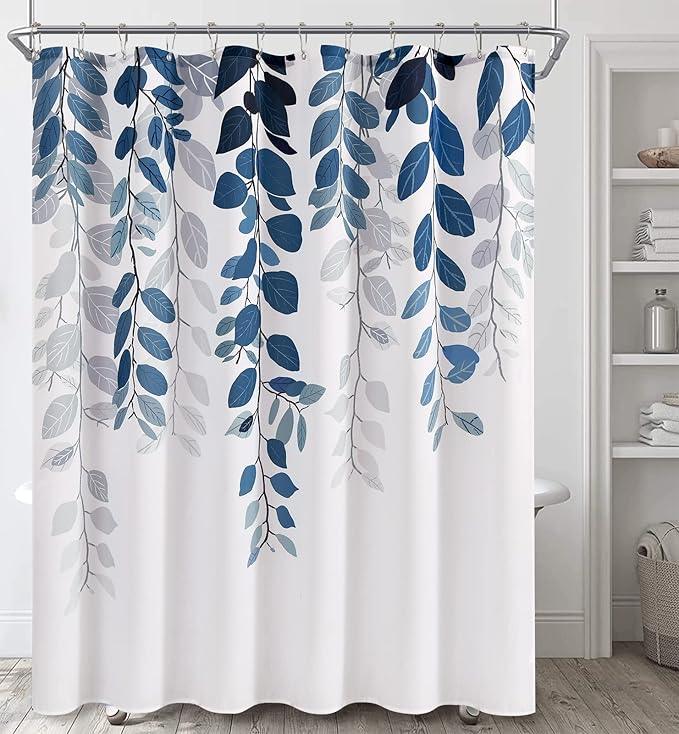 BOODII Blue Eucalyptus Shower Curtain for Bathroom Floral Watercolor Leaves Spring Shower Curtain Vines Botanical Natural Nature Vine Bathroom Decor 72x96 - ModernBath
