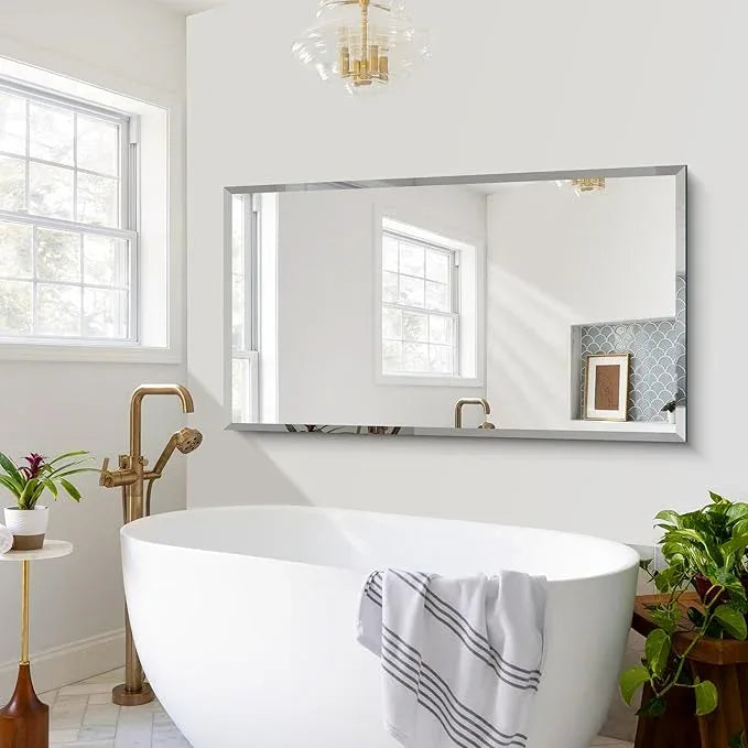 CILIBER Large Beveled Mirror, 30x55 Frameless Beveled Bathroom Mirrors for Over Sink, Upgraded Shatterproof Beveled Frameless Vanity Mirror for Bathroom,Bedroom,Living Room and Entryway - ModernBath