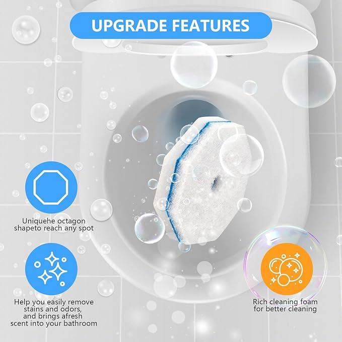 50 Pcs Toilet Bowl Wand Refills for Clorox, Upgraded Octagon Disposable Replacement Heads Compatible with Clorox Toilet Wand for Bathroom Cleaning - ModernBath