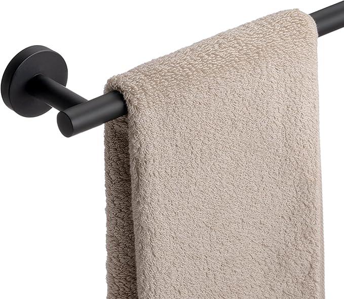 Bathroom Towel Bar, 12 Inch Towel Racks for Bathroom Wall Mounted, Heavy Duty Bathroom Towel Holder Organizer, Stainless Steel Home Towel Rod, Matte Black - ModernBath
