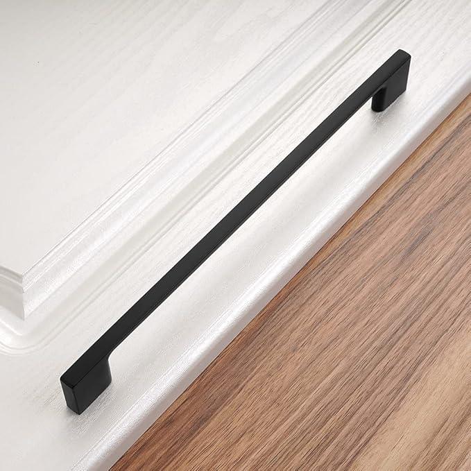 KOOFIZO 10 Pack 8-4/5 Inch Matte Black Kitchen Cabinet Pulls Black Cabinet Handles Black Cabinet Hardware for Kitchen Cabinets Drawer P01 Dresser Cupboard Bedroom Bathroom - ModernBath