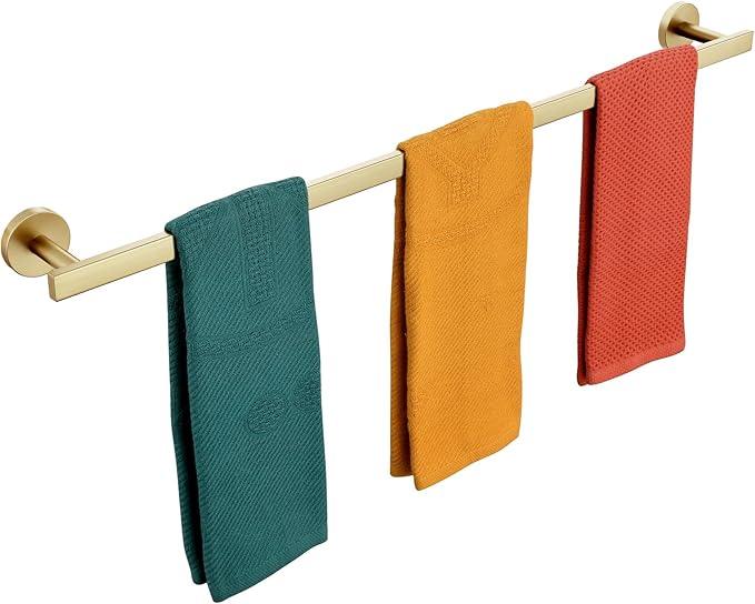 36 Inch Bathroom Towel Bar Bath Towel Rack Kitchen Towel Holder Long Towel Rails Wall Mounted SUS304 Stainless Steel Brushed Gold AN4001GD-L36 - ModernBath