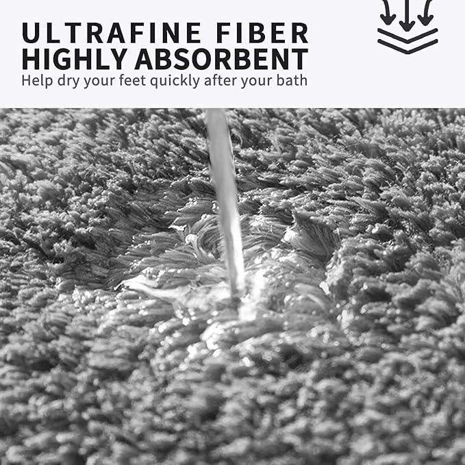 FIFU Bathroom Rugs 24" W x 36" L, Bath Mat for Bathroom, Bedroom, Laundry Room & Kitchen, Non-Slip Rubber Latex Backing, Extra Soft and Absorbent Microfiber Carpet, Machine Washable Rug, Dark Gray - ModernBath
