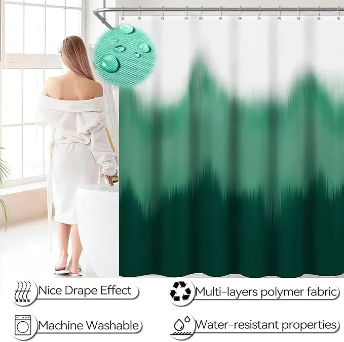 iMucci Bathroom Accessories Dark Green Bathroom Sets with Shower Curtain and Rug,Shower Curtain Set,Bath Rugs Home Decor - ModernBath