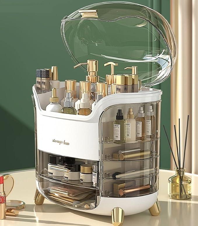 Omeily Upgrade Large Makeup Organizer Countertop Vanity Organizer Cosmetic Organizer Makeup Storage Box Bathroom Counter Organizer Perfume Skincare Organizers Gift Women Clear Design Easy Visibility - ModernBath
