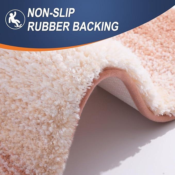 OLANLY Bathroom Rugs Mat 30x20, Extra Soft Absorbent Microfiber Bath Rugs, Rubber Backing, Quick Dry, Machine Washable Bath Mats for Bathroom Floor, Tub and Shower, Home Decor Accessories, Peach - ModernBath